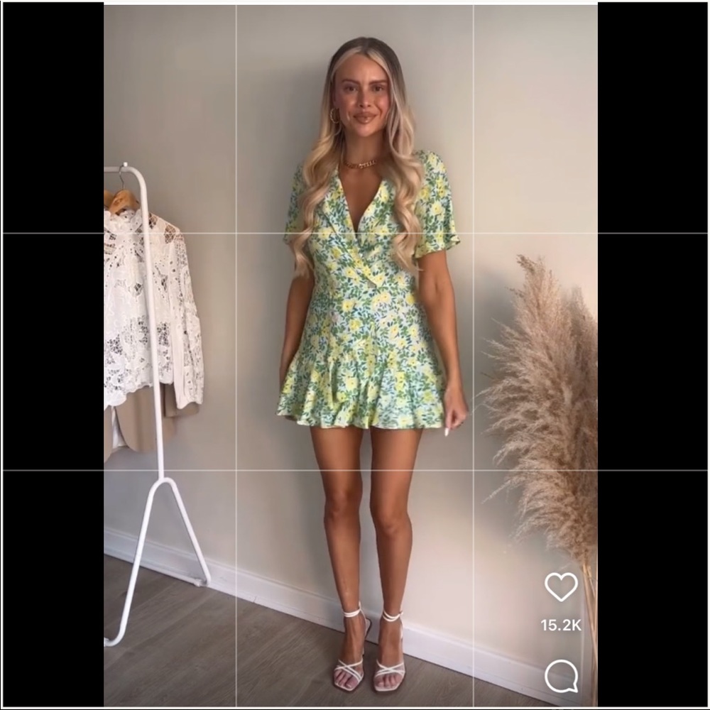 Zara Yellow Floral Wrap Romper